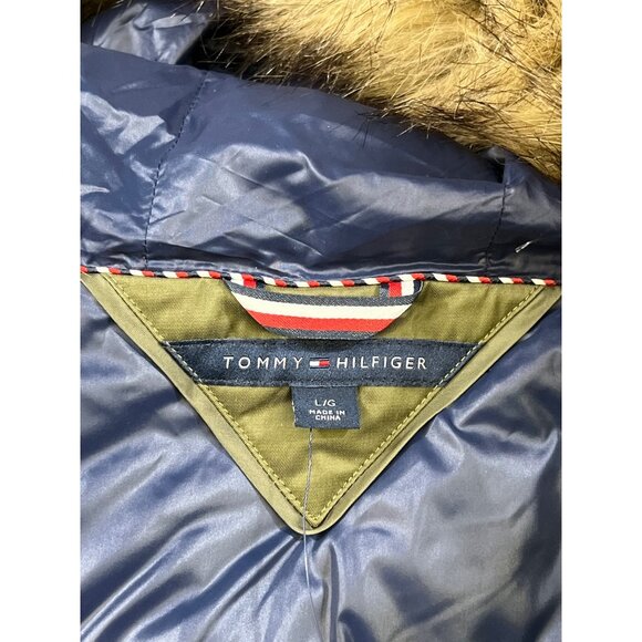 Tommy Hilfiger Women's Green Winter Puffer Coat Size L SKU 5671 - Picture 3 of 8